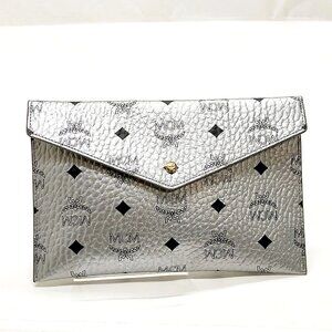 MCM Clutch Bag Silver PVC 238-070325